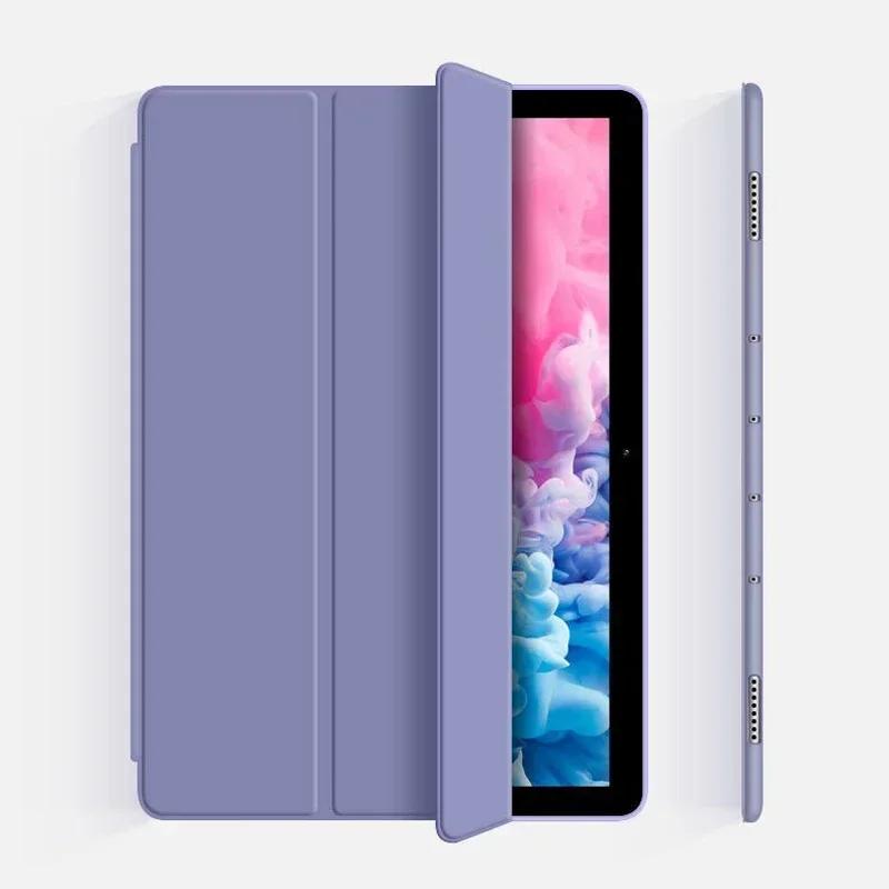 Voor Samsung Galaxy Tab A8 TPU Drievoudige Magnetische Tablethoes Funda voor Samsung Tab A8 10.5 SM-X200/SM-X205 Beschermhoes Tab A8 10.5in lavendel