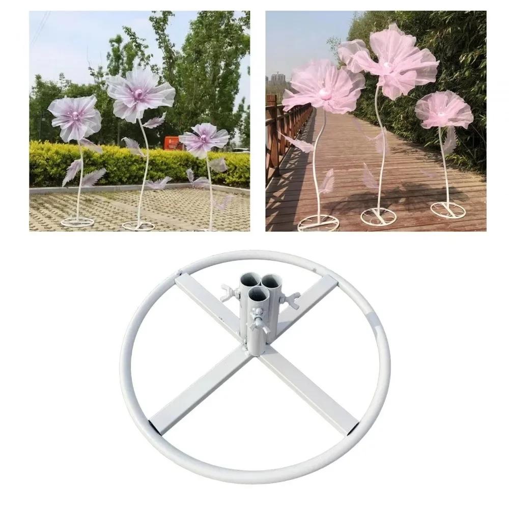 Iron Flower Pole Display Stand Reusable Floor Standing Giant Flower Base Multifunction Metal Accessory Base