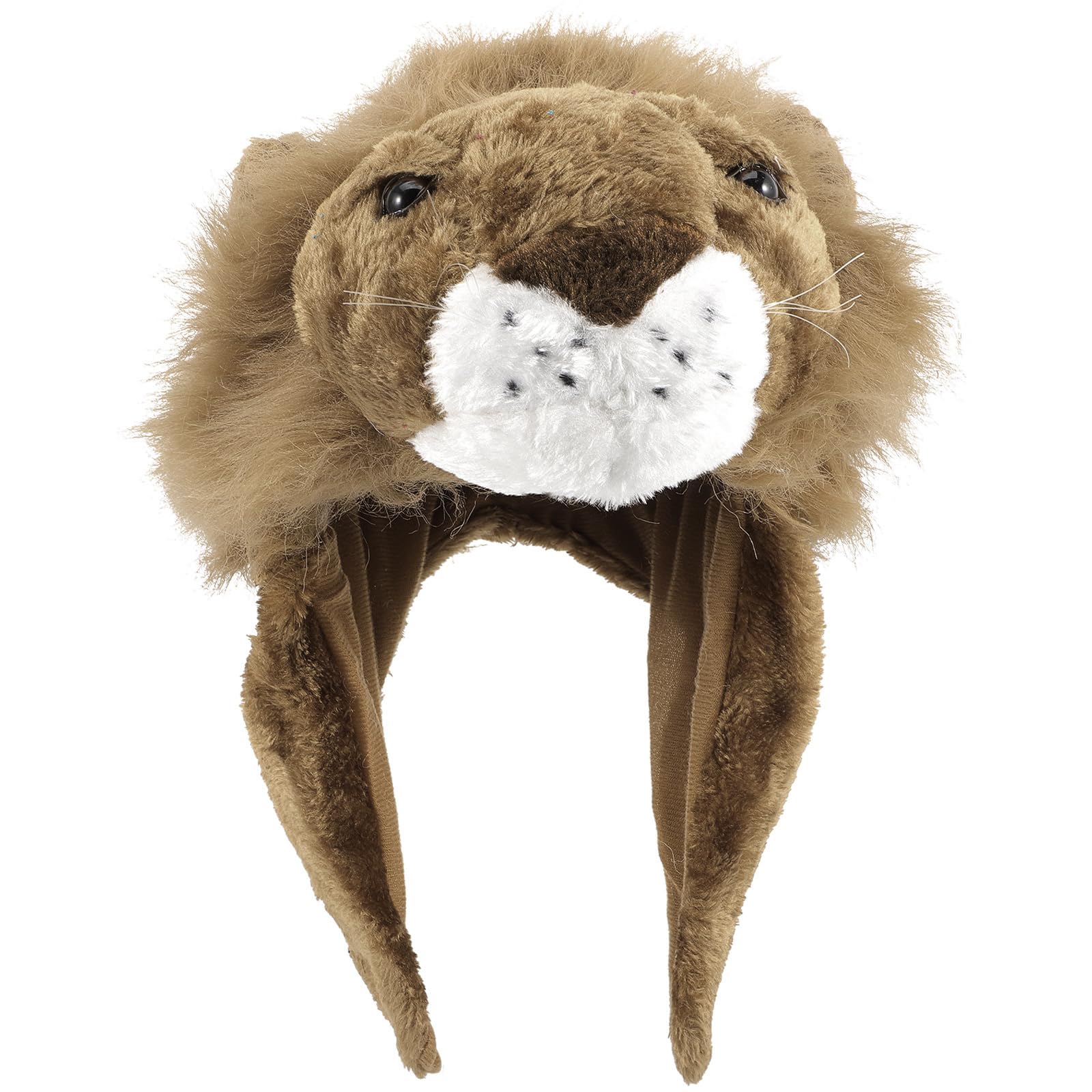 

Lion Headgear Tiger Hat Cute Funny Winter Cold Protection Earmuffs Fluffy Halloween School Festival Cosplay Event Photo Shoot Party Goods [Gadpiparty] помаранчевий