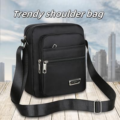 Korean-Style Casual Large-Capacity Multi-Layer Shoulder Crossbody Bag for Men, Suitable for Business And Wallet Storage.