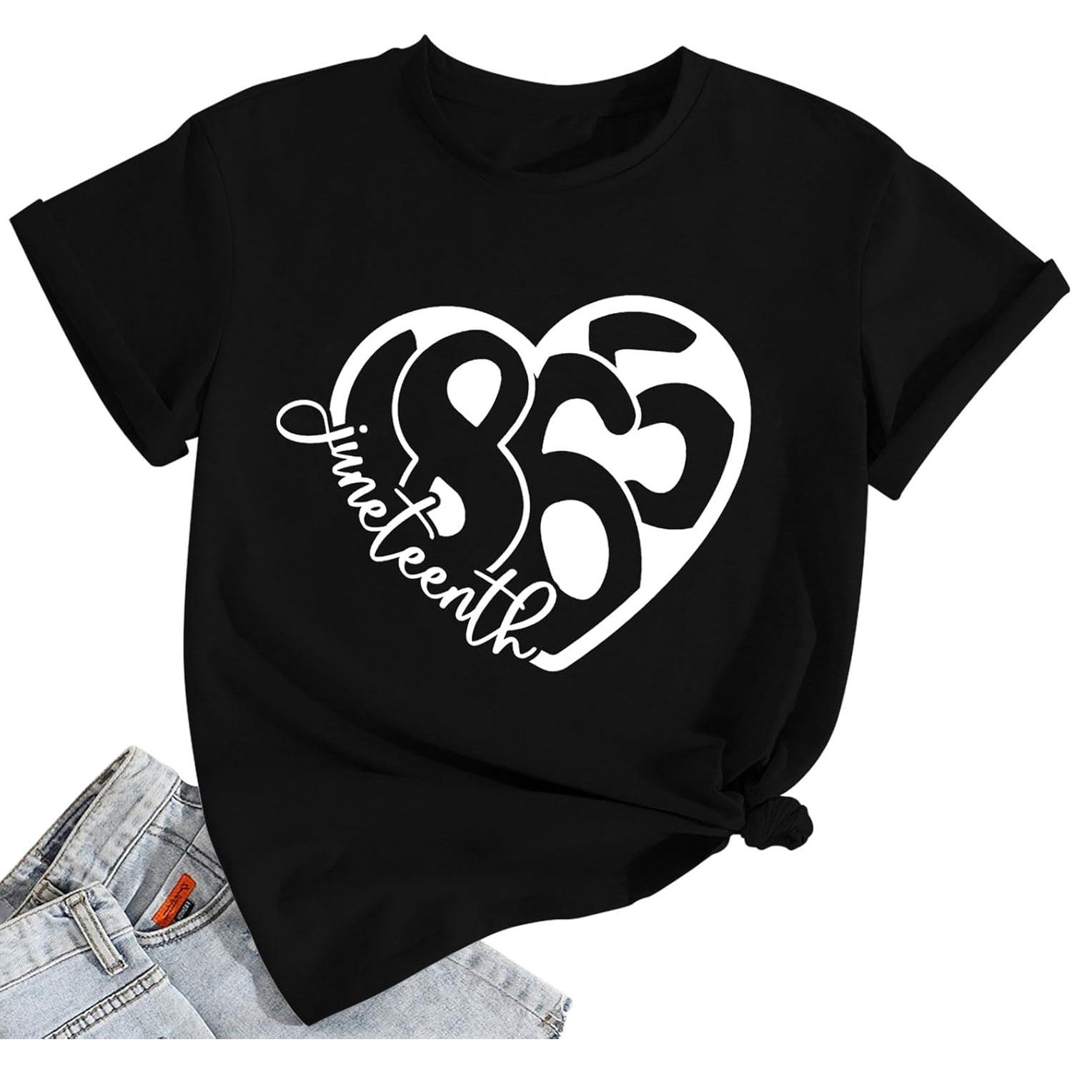 Juneteenth Shirt Women Black History Month Tee Top African American Short Sleeve Yellow S