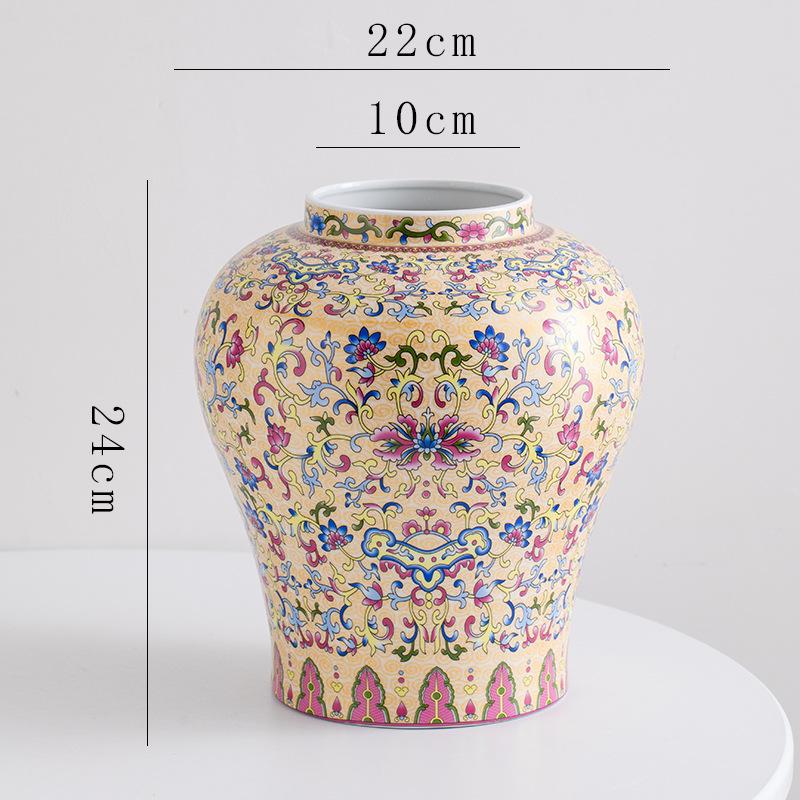 Chinese Retro Blue and White Porcelain Flower Vase Ceramic Handicrafts Flowerpot Desktop Storage Can Home Decoration