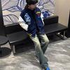 Color matching letter embroidery design sense baseball jacket men's spring and autumn loose American retro couple coat top