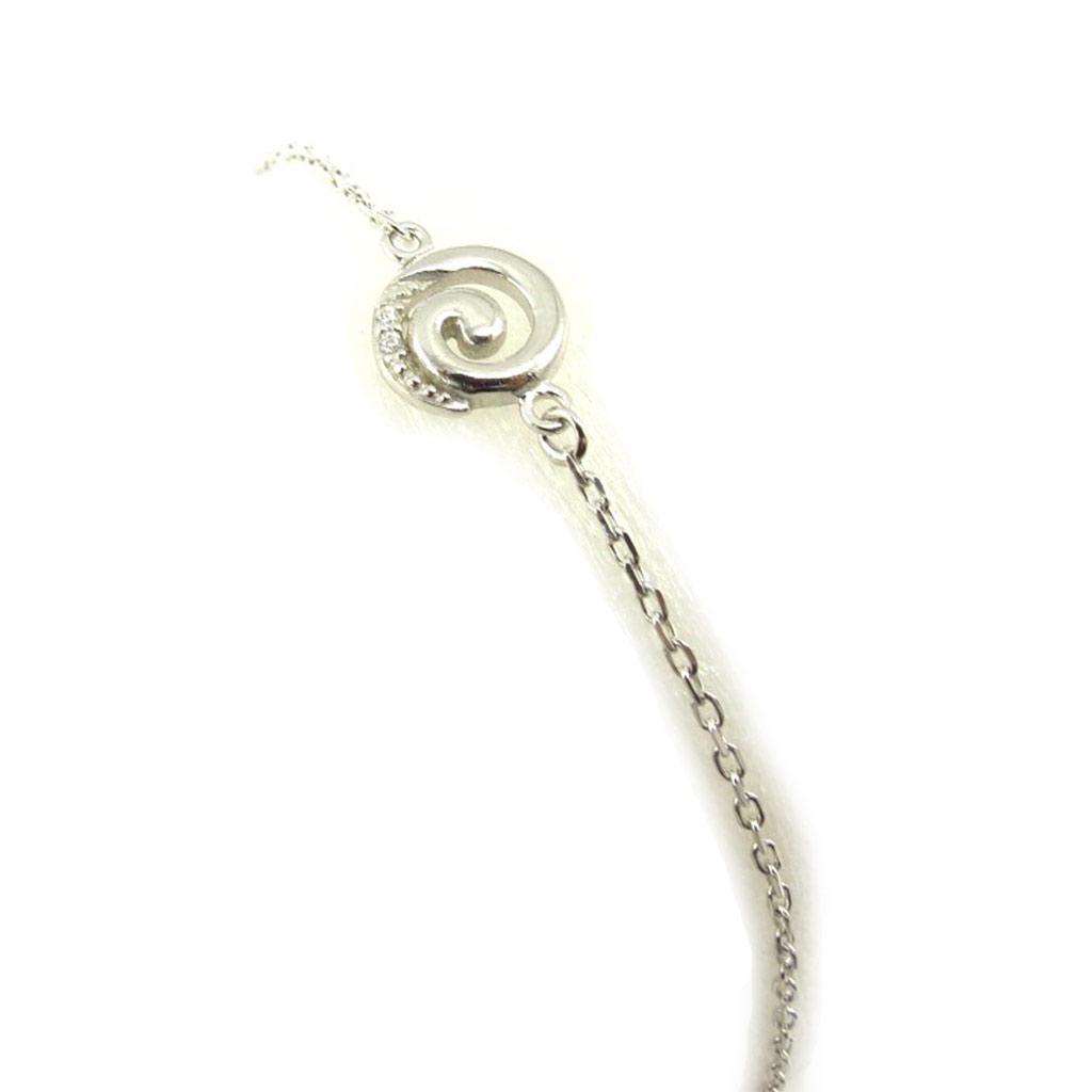 Altesse [K3415] - Bracelet Argent 'Déesse' blanc argenté (rhodié) - 8 mm