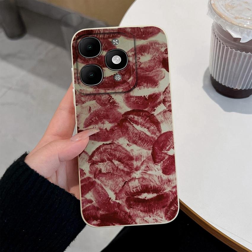 For itel A90 A50C A80 P60 S25 Ultra Power 70 Phone Cover Pretty Flower Pattern Smooth Liquid Silicone Screen Protector Shockproof Case For itel Casing