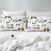 Construction Vehicle Duvet Cover Tractor Excavator Bedding Set Children Boy Bedroom Three-Piece Set