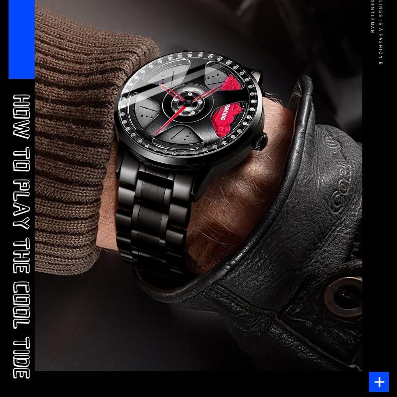 SVJ Watch Men's Wheel Hub Stereo Brake Hollow S1 Racing Car Modified Black Technology Waterproof