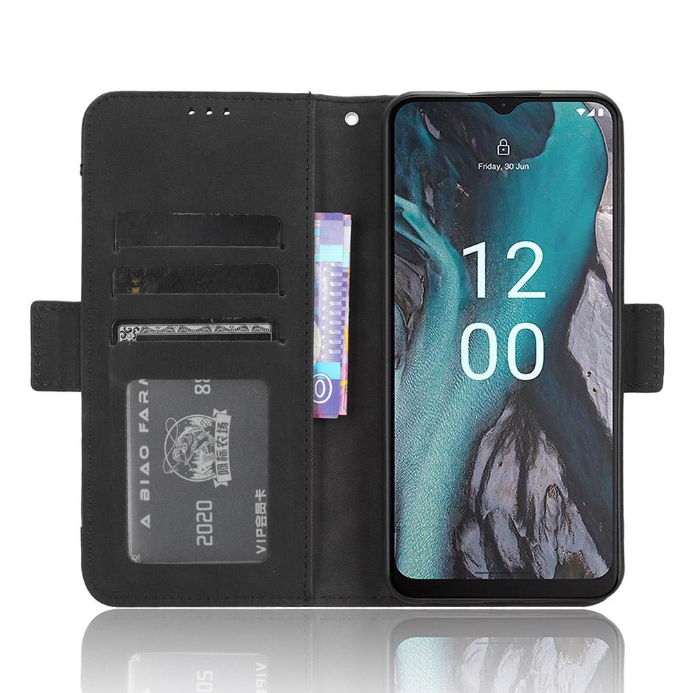 

For Nokia C22 Multiple Card Slots PU Leather Case Stand Wallet Phone Cover Black