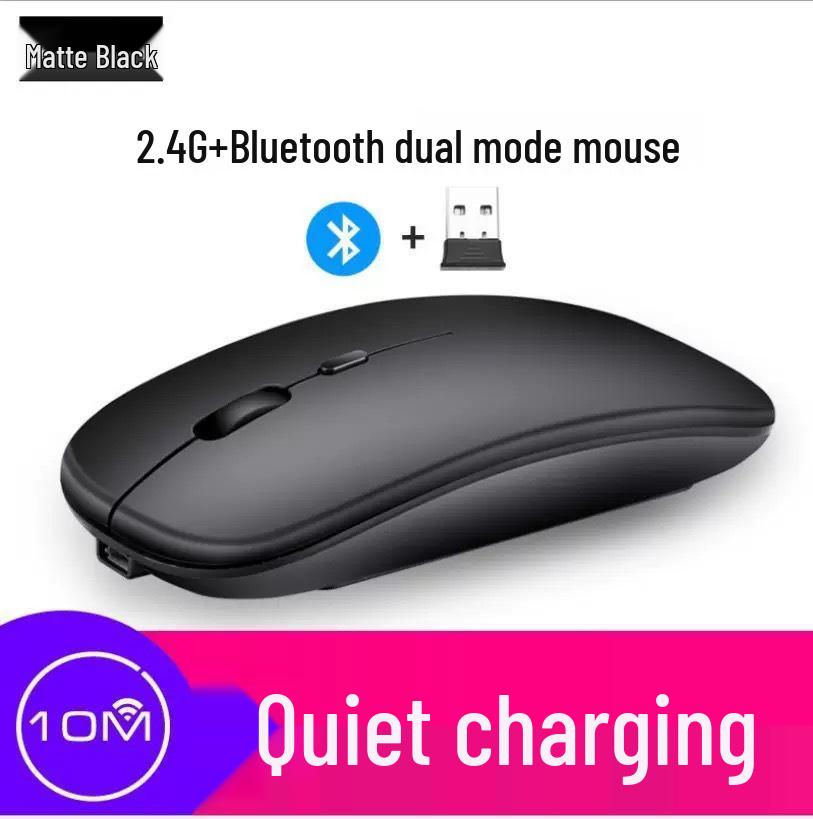 Rechargeable Dual-Mode Wireless Bluetooth Mouse with Custom Logo - Silent & Luminous for Business and Gaming