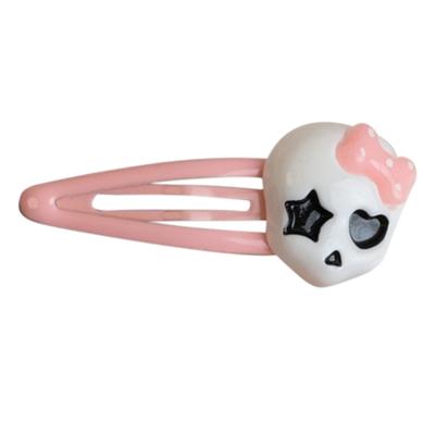 Ins-Stil Rosa Farbe Cartoon Schädel Haarspange für Frau Niedlicher Stil Haarspange Ästhetik Cremiges Gefühl Haarschmuck