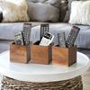 Vintage Style Remote Control Holder Wood Pen Holder Multi-functional Desktop Organizer  Bedroom