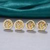 Elegant Retro Tree of Life Stud Earrings with Colorful Zircon Inlays - Fashionable Women's Accessories