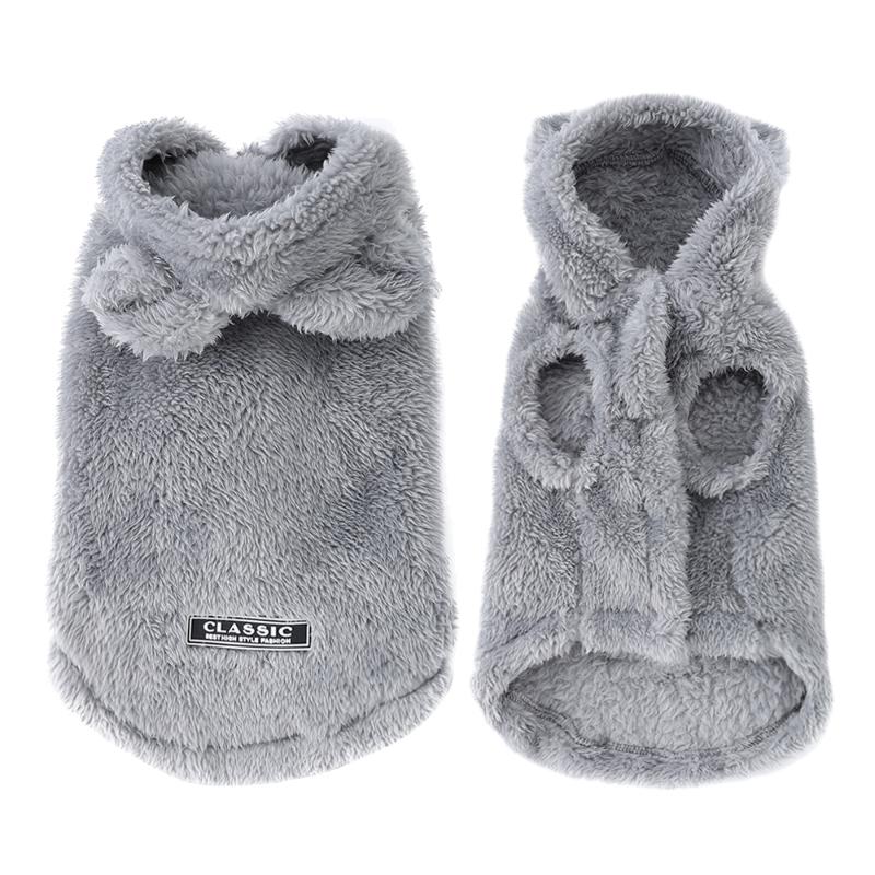Cute Pet Hoodie with Bear Ears Plush Fleece Warm Dog Clothes for Cats and Small Medium Dogs Cozy Winter Outfit for Puppy Kitten