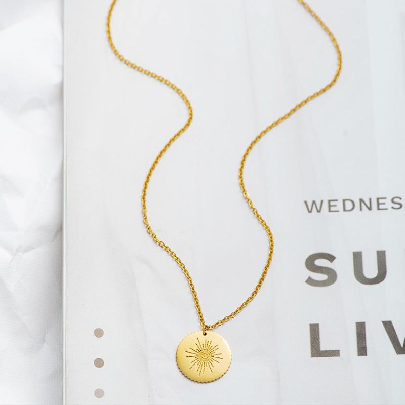 Sun Mount Devil'S Eye Titanium Steel Necklace Simple Versatile Clavicle Chain Necklace