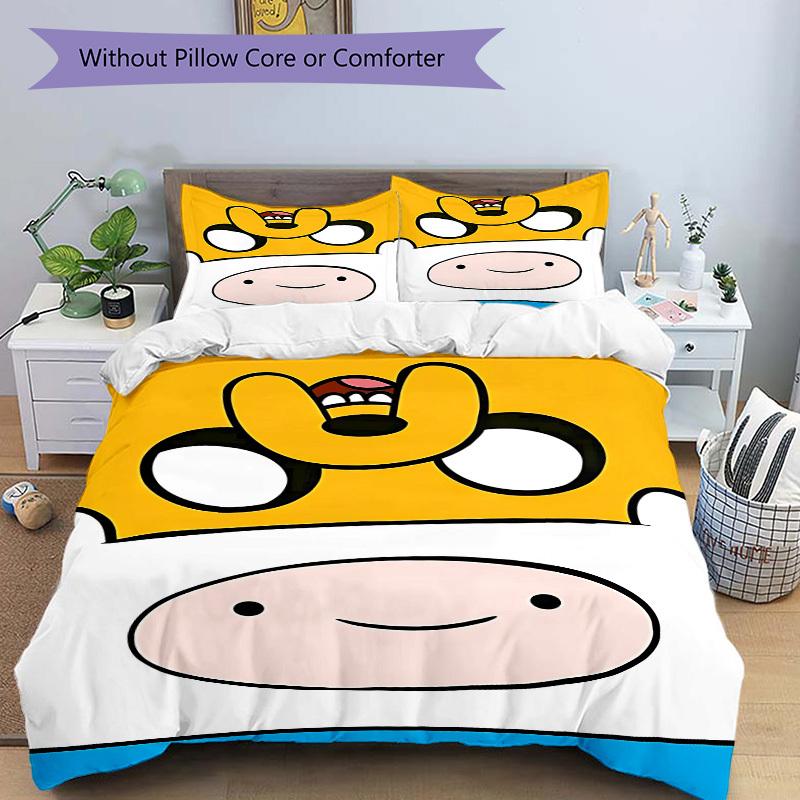 3pcs bedding set Adventure Time Finn Includes 1 Comforter + 2 Pillowcases, Without Pillow Inserts, Soft Comfortable, Lightweight Breathable,