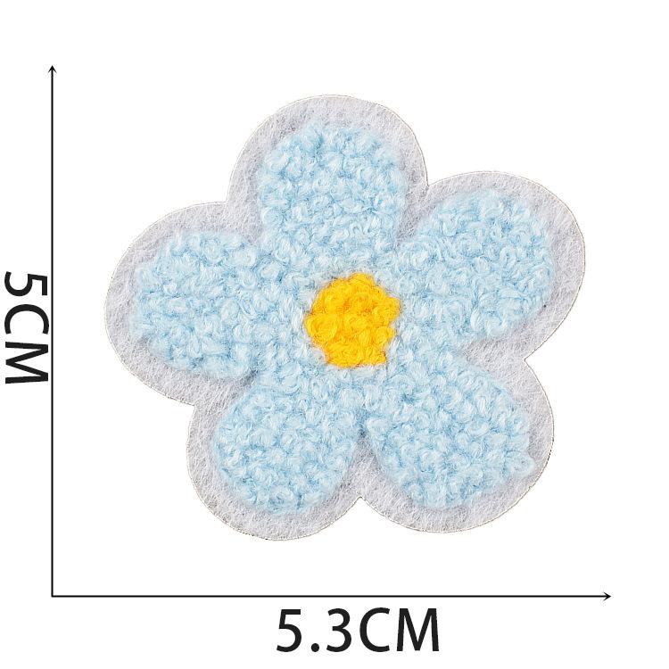 Color Towel Embroidery Patch Sticker Bag Decoration Small Safflower Computer Embroidery Cloth Sticker Ironing Cartoon Shell Subsidy