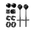1-10 Pairs of Men's Fashionable Ear Hole Free Magnet Zircon Stainless Steel False Earring Set