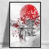 Žhavý japonský zenový inkoust Bonsa Bushido Samurai Kanji Malba na plátně Plakát a grafika Nástěnná malba pro domácí dekoraci Bez rámu