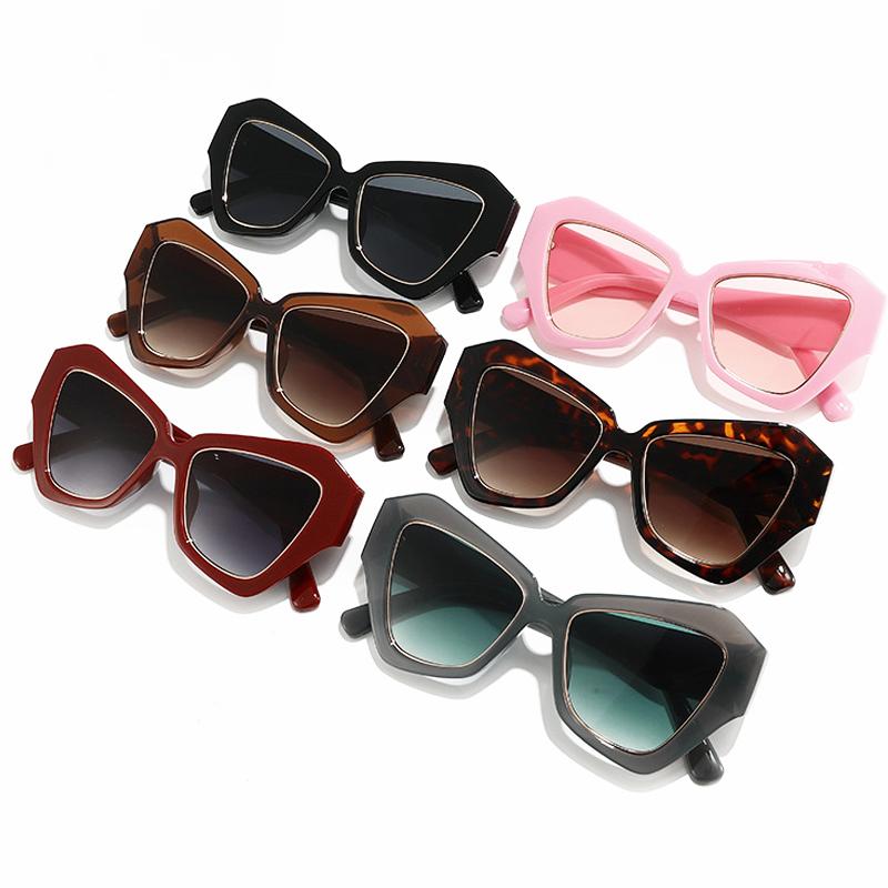 Ins Popular Fashion Cat Eye Women Sunglasses Polygon Shades UV400 Retro Candy Color Men Sun Glasses