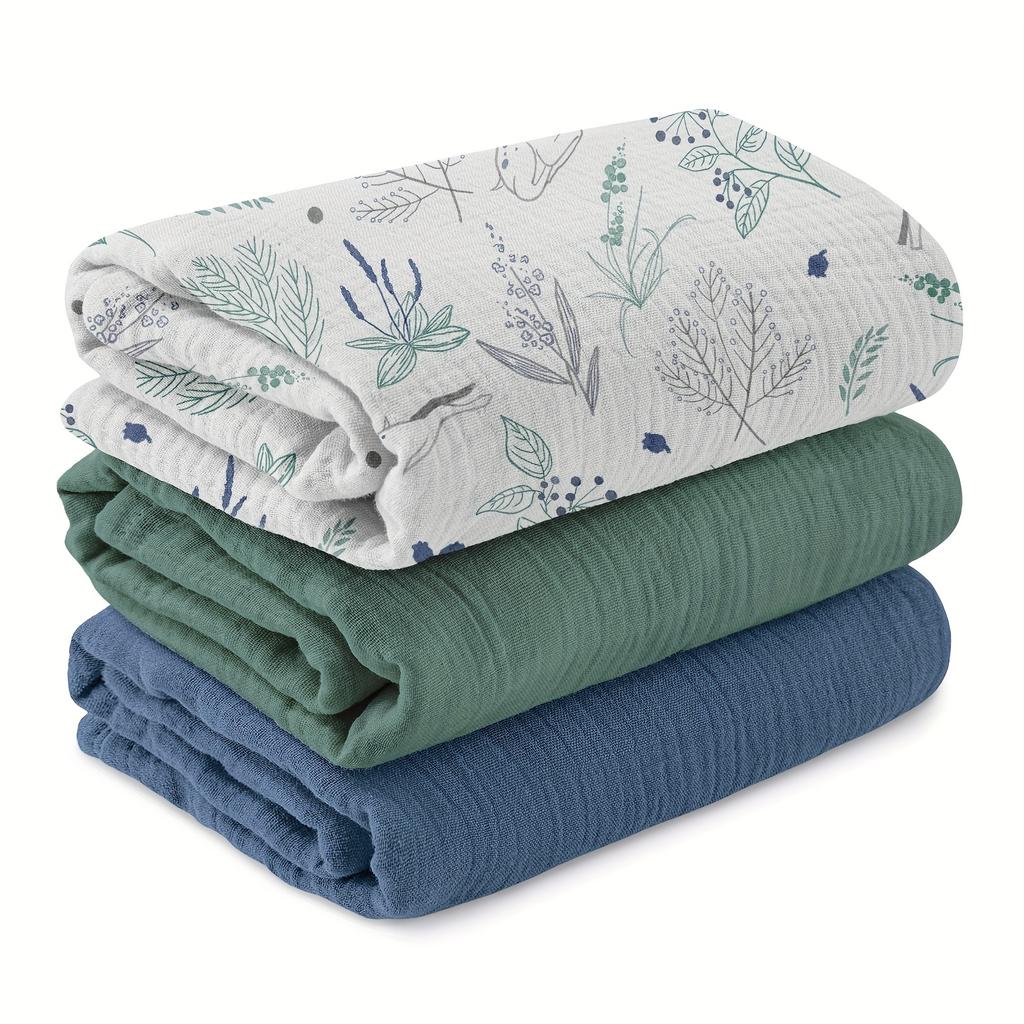 100x100cm Baby Cotton Gauze 3 Piece Set Swaddle Wrap Pure Cotton for Boys Girls Blankets Safety Certification Hypoallergenic