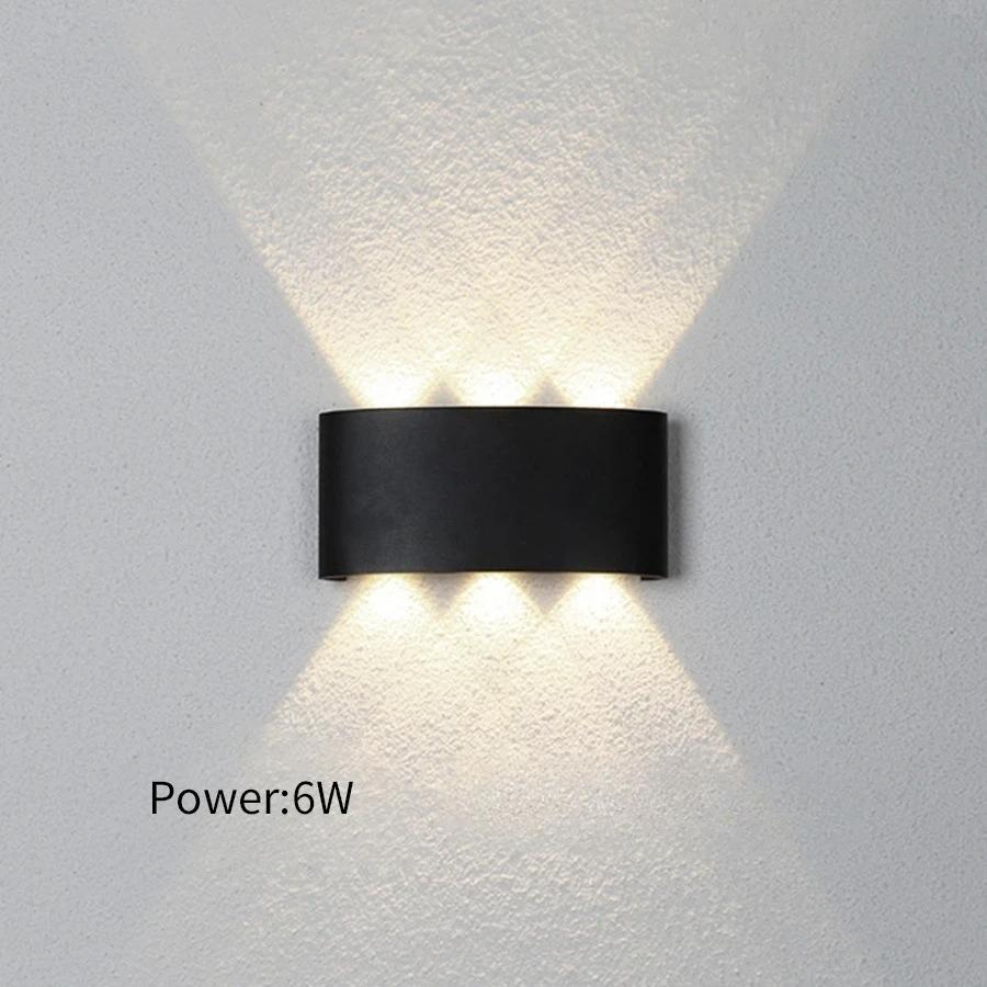 6W LED Wall Light Outdoor Waterproof Garden Fence Indoor Stylish Wall Lamp for Bedroom Bedside Room Hallway Staircase Decor