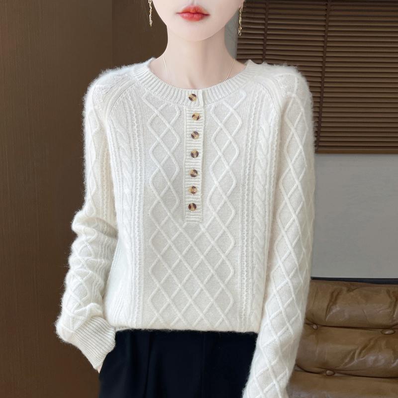Women Sweater 100% Wool MODERN NEW SAGA O-neck Knit Pullover Thick Winter Jumpers Female Knit Tops