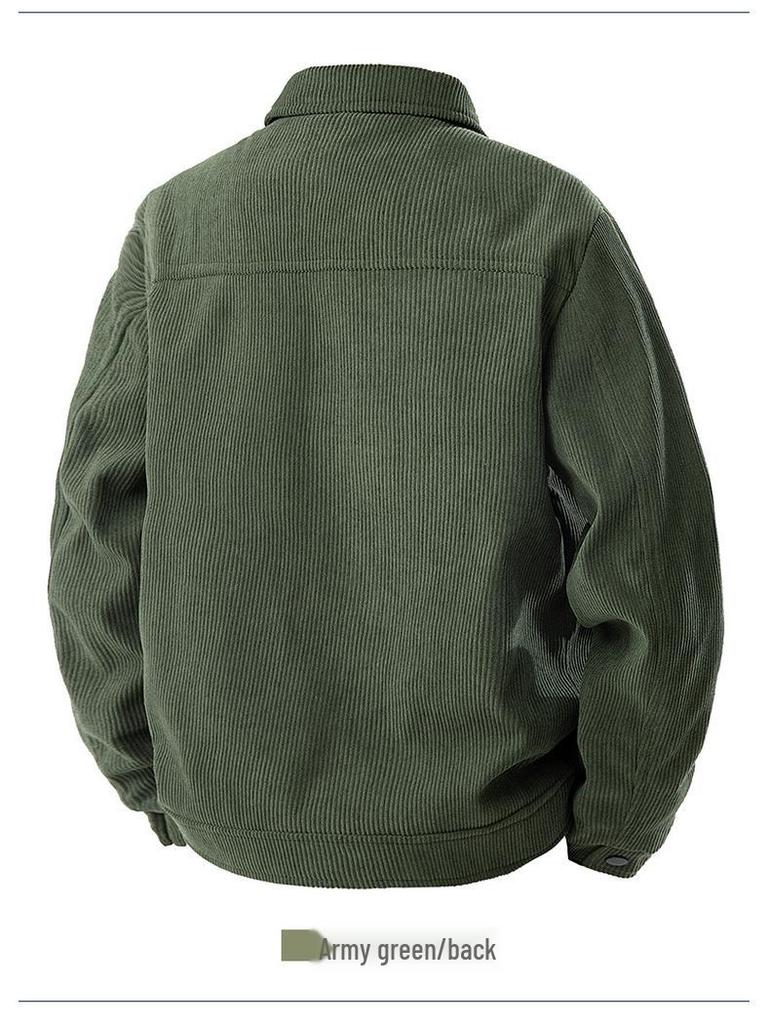 Men's Trendy Corduroy Turn-Down Collar Jacket - Stylish, Versatile Outerwear