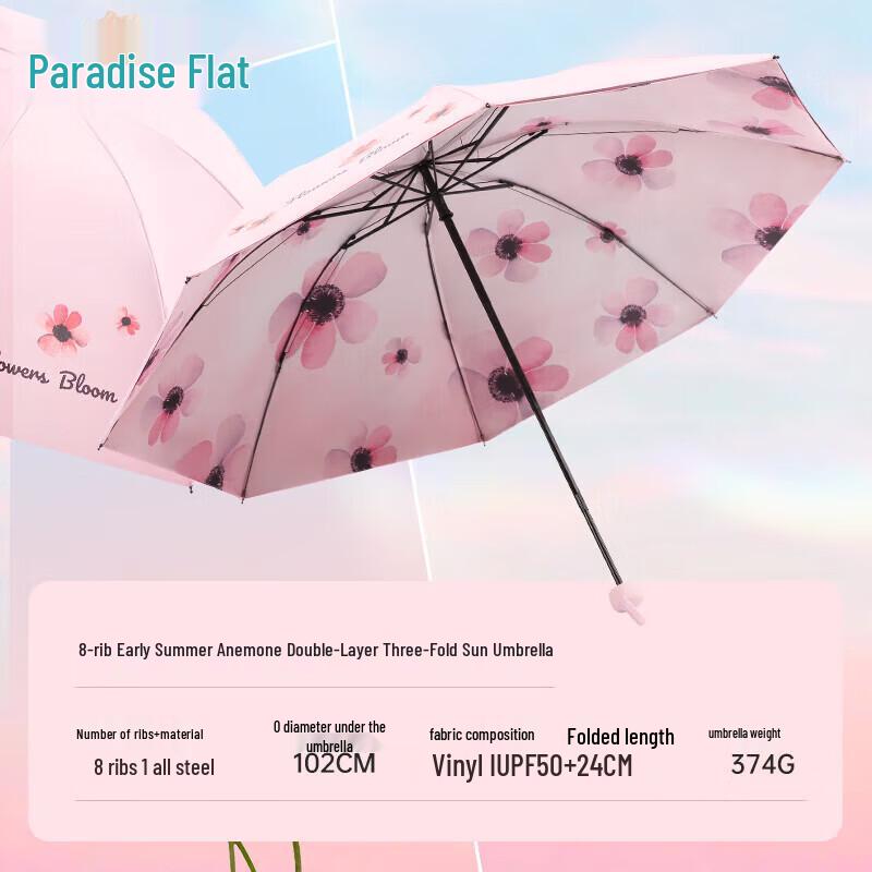 

Tiantang UV Protection Black Coated Folding Sun & Rain Umbrella