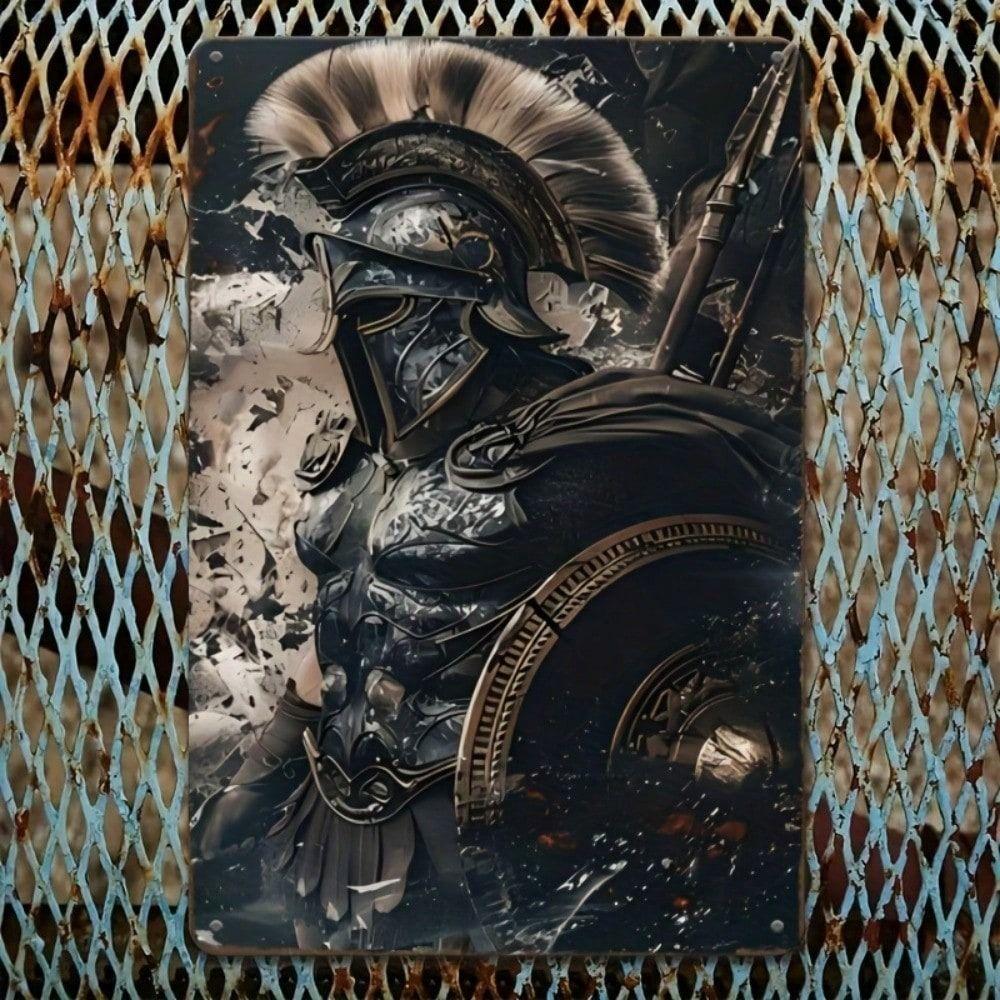Spartan Warrior Metal Wall Art Vintage Decor 20x30cm