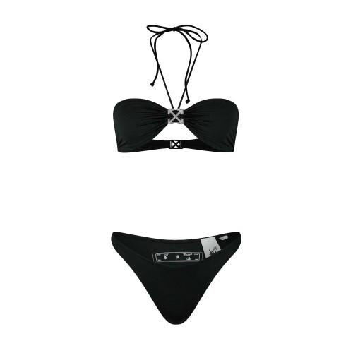 Off White Womens/Ladies Arrow Logo Bikini Top Set