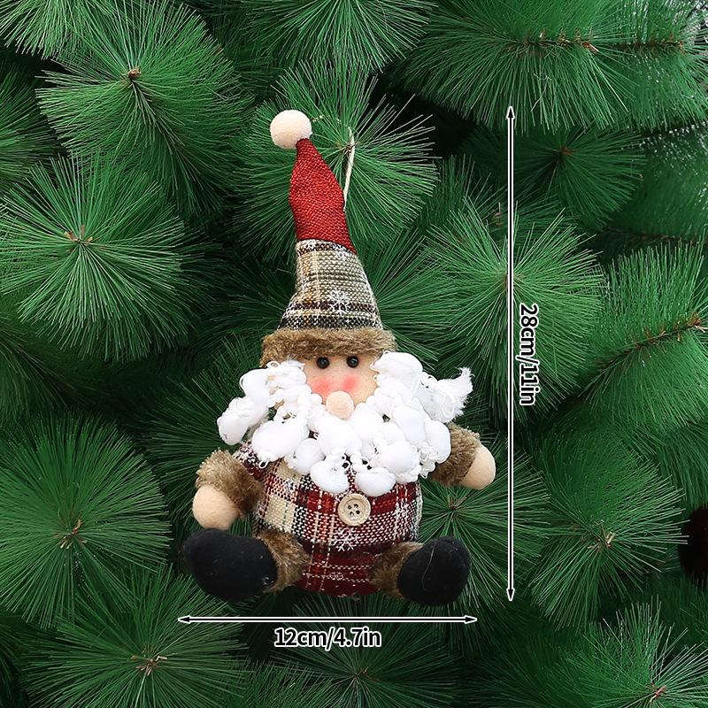 Navidad  Christmas Decoration Plaid Christmas Pendant Christmas Tree Pendant Bead Leg Pendant  Xmas Tree Decor Figurine Ornament