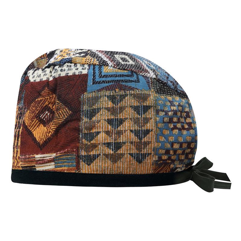 Adjustable Cotton Surgical Cap with Cartoon Print for Women and Men