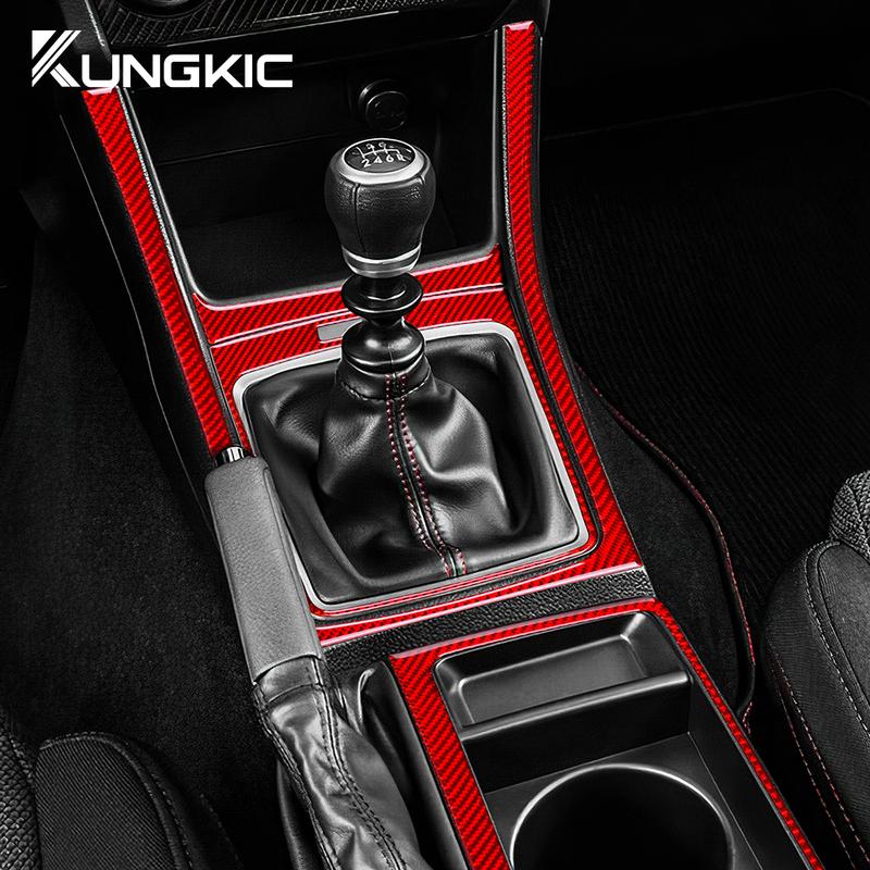Real Soft Carbon Fiber For Subaru WRX 2015 2016 2017 2018 2019 2020 2021 Car Gear Shifter Panel Frame Interior Trim Cover 4pcs.