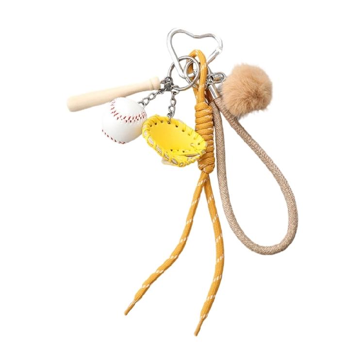 Baseball Braided Keychain Bag Charms Purse Handbag Bag Accessories Backpack Pendant Charm Car Keychain Hanging Ornaments жёлтый