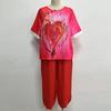 2 Stück/Set Bluse Hose Rundhals Halbarm Knopf Elastische Taille Lässig Täglich