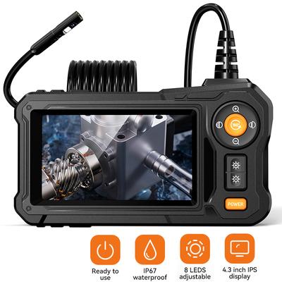 Průmyslová endoskopická kamera 4,3" IPS Jedno/dvě čočky Inspekce auta Boreskop Kanalizační kamera IP67 Vodotěsná Hadí kamera 8 LED