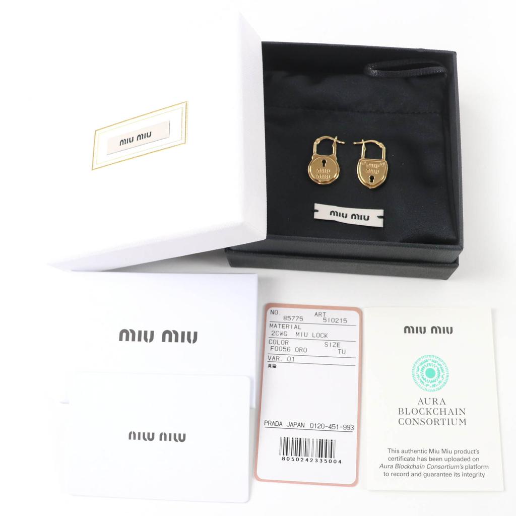 Pristine MIUMIU Pierce Myurock gold brass Women 5I0215 Used