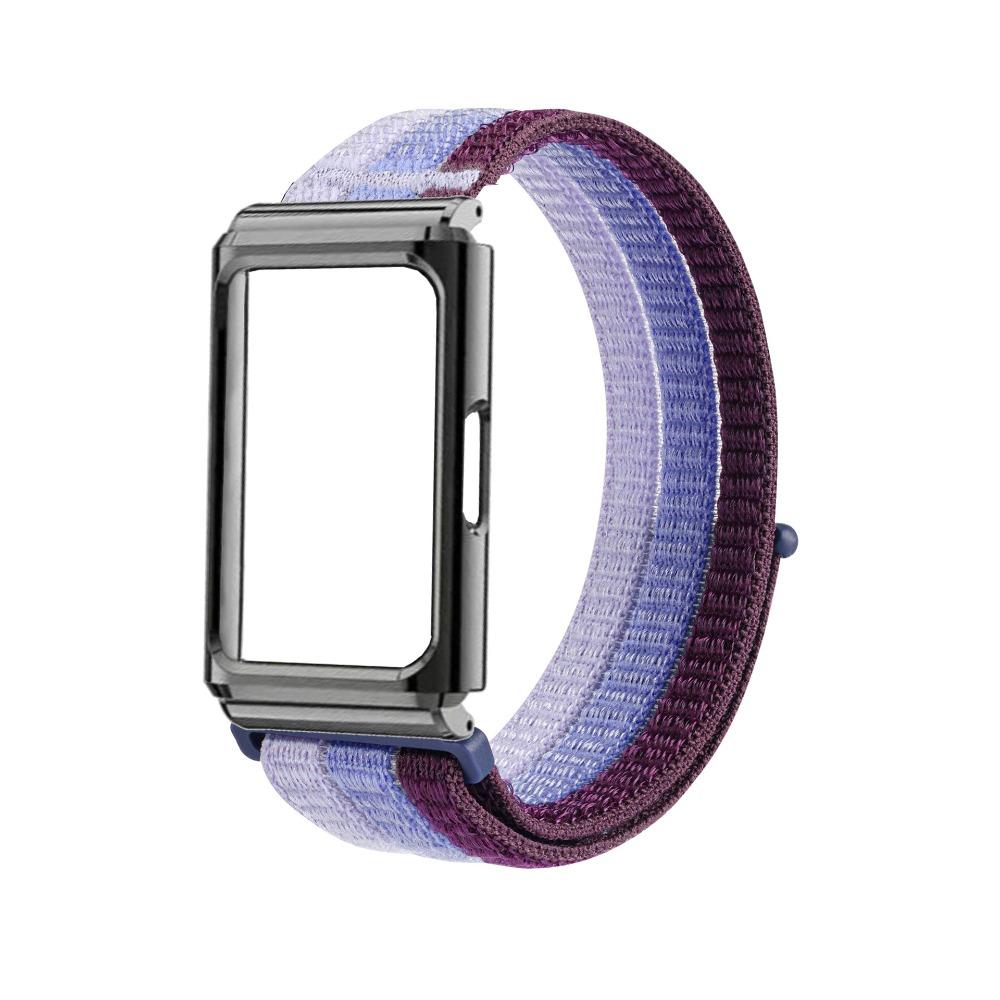 

Nylon Strap + Metal Protective Case for Huawei Watch Fit 11 Pro - Breathable Adjustable Replacement Band with Full Coverage Frame фиолетовый