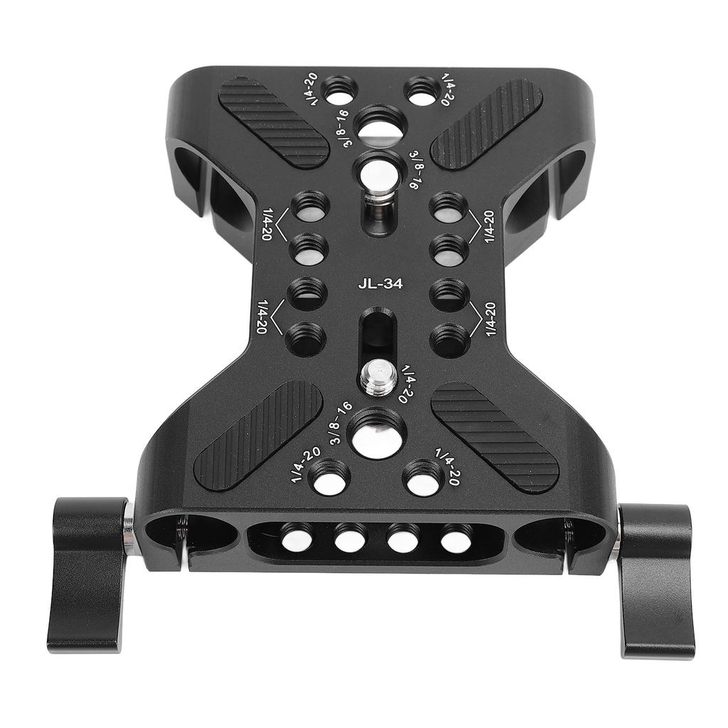 15mm Rail Camera Base Plate Professional Double Hole Pipe Quick Release Plate Camera Mounting Baseplate for Photography