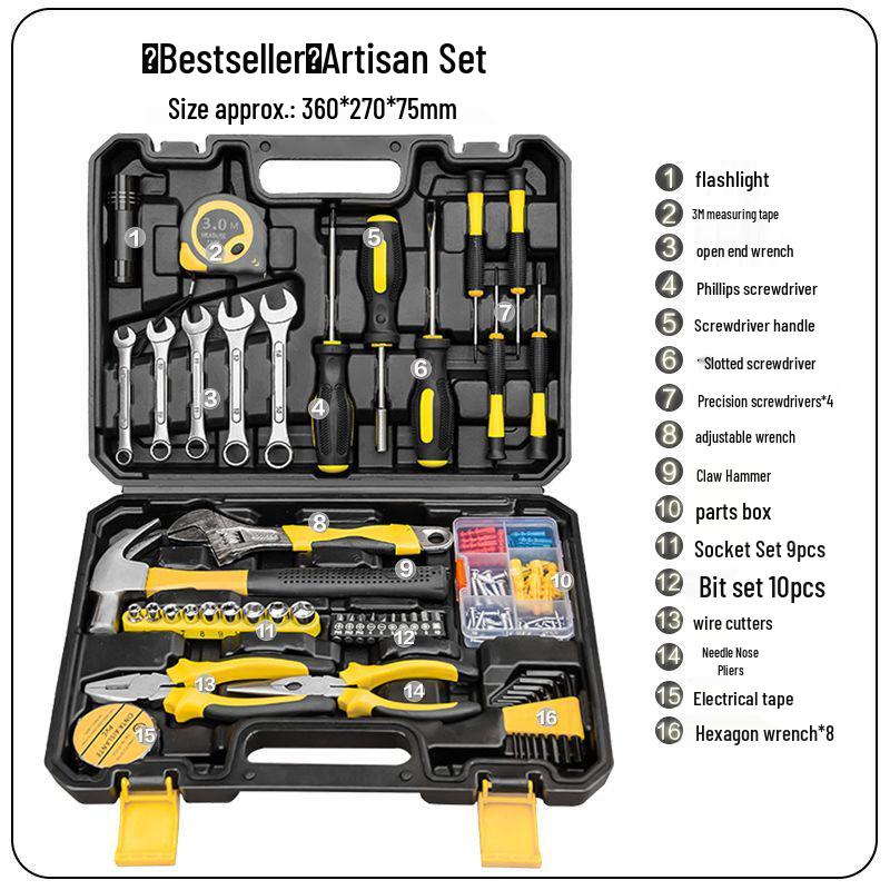 Comprehensive Household Electrician and Woodworking Tool Kit