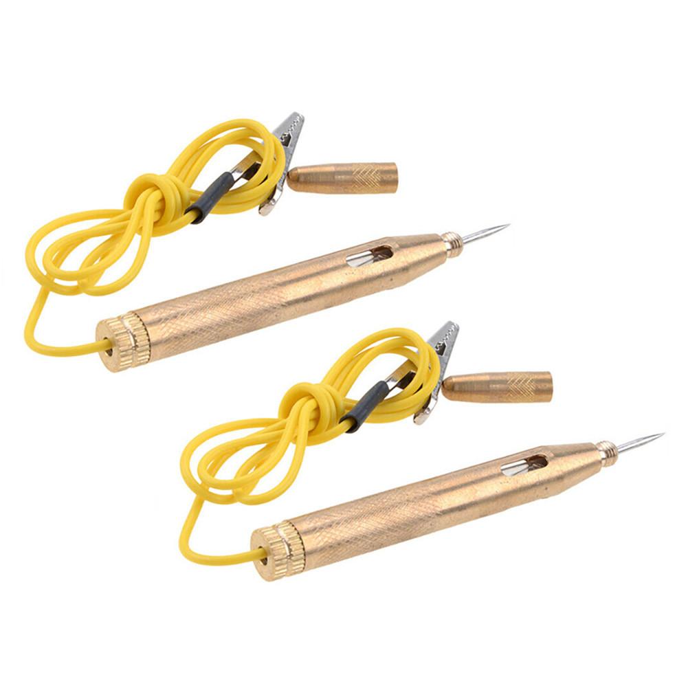 2x Test Licht Sonde Stift Schaltung Sicherung Kupfer Bleistift DC 6V/12V/24V Spannung Tester Flexible gute Zug Festigkeit