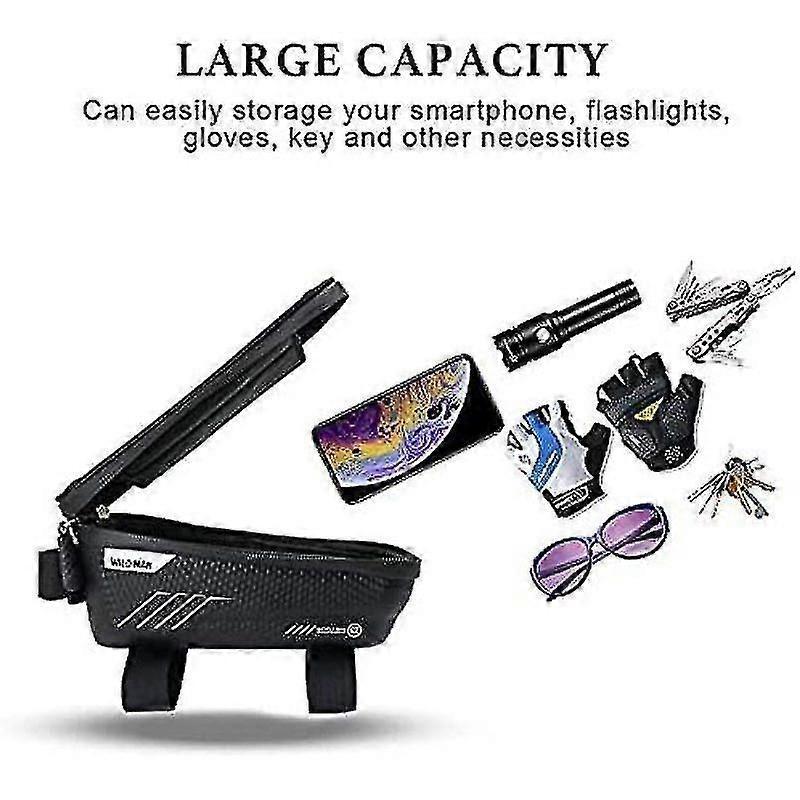 Waterproof Phone Bike Bag, Bike Phone Holder Frame With Sensitive Touch Screen Bike Handlebar Bike Bag Handlebar Mtb Motorcycle Large Capacity Smartph