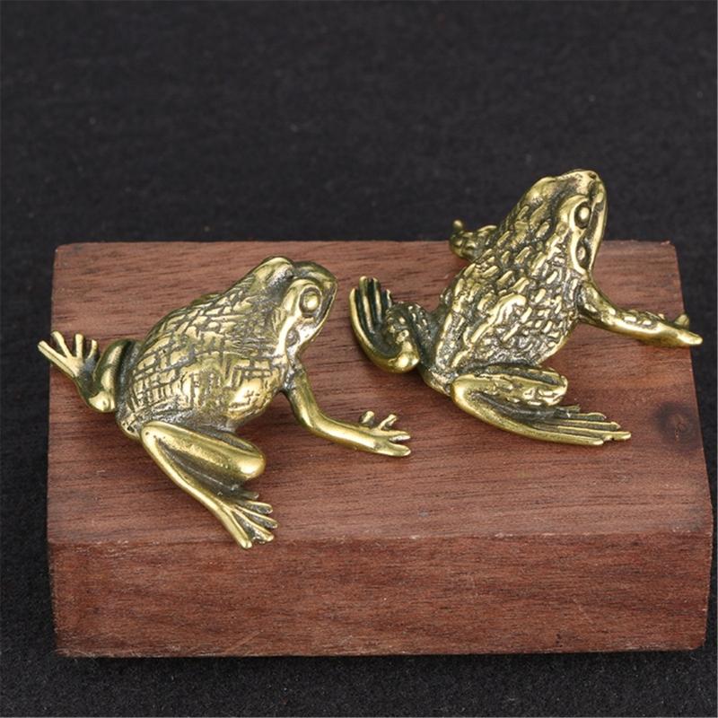 Brass Frogs Statues Figurines Animal Statue Figurines Sculptures Tabletop Centerpieces Home Decors Collectibles Figurine