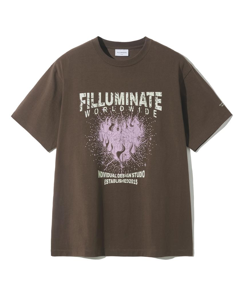 FILLUMINATE Burning Heart T-Shirt - Brown