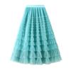 Frühling und Herbst Damen Mesh Kuchen Neckholder Rock Damen Rock Fairy Saree Plissee Langer Rock