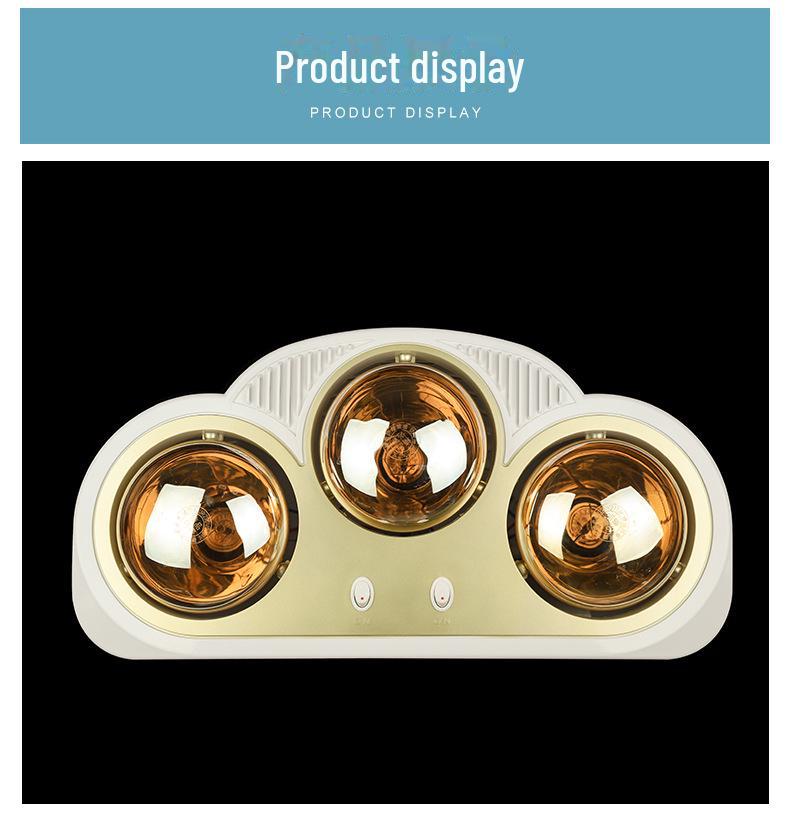 Gold Light Bulb Bathroom Heater - Warm Ceiling Fixture for Home