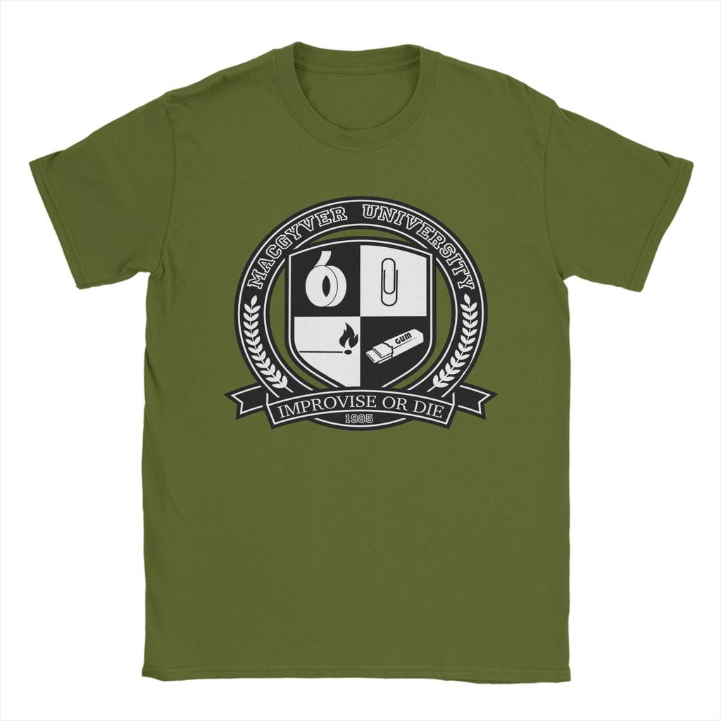 Men's Macgyver University V2 T Shirts Ingenuity Engineering Cotton Clothes Cool Short Sleeve O Neck Tees Plus Size T-Shirts