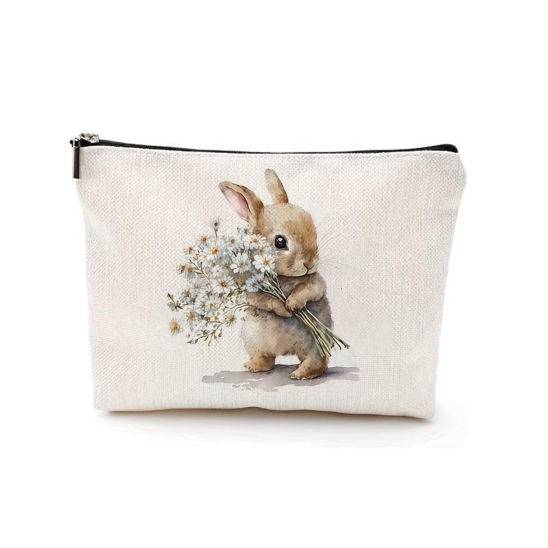 Easter, Rabbit Pattern, Carry on Luggage Bag, Zippered Storage Bag, Cosmetic Storage Bag, Makeup Bag