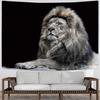 Africký lev divoké zvíře černo-bílý tištěný vzor tapiserie domov ložnice obývací pokoj studentská kolej nástěnná dekorace tapiserie