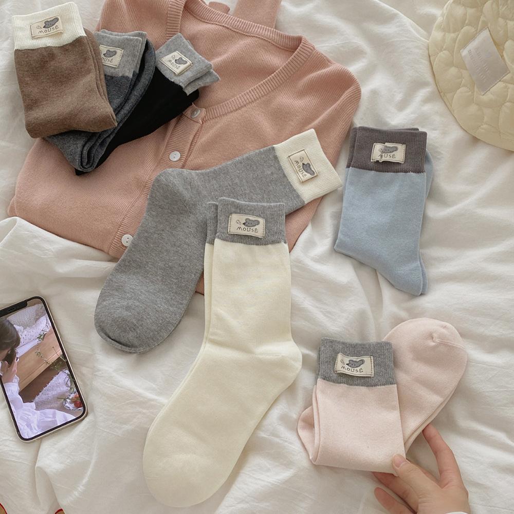 Cotton Breathable Solid Color Socks for Women Girls Korean Fashion Students Ankle Socks Loose Loose Socks High Quality Hosiery